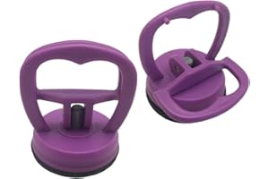 Fbshicung 2 Pcs Heavy Duty Suction Cups Ruler Handle(Strong Adsorption) for Quilting Patchwork Ruler DIY Screen Repair Tools (Purple)