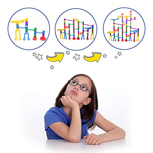 image for Beebeerun 122 Pcs Marble Run Set Toys for 3 4 5 6 7 8 Year Old Boys Gi