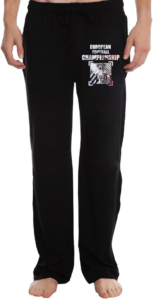ZOENA Cute Euro Football Win Cup Pants For Men Black