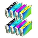 8 Pack Epson Ink Cartridges for Epson Stylus CX5000, CX6000, CX7000F, CX7400, CX7450, CX8400, CX9400Fax, CX9475Fax, C120, NX100, NX200, NX300, NX400 replacement ink 2 of ea. color