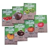 7 Varieties Non-GMO Organic Heirloom Tomato Seeds - Chadwick Cherry Tomato Seeds, Green Zebra, Black Krim Tomato Seeds, Golden Queen, Cherokee Purple Seeds, Brandywine Pink Tomato Seeds, Pineapple