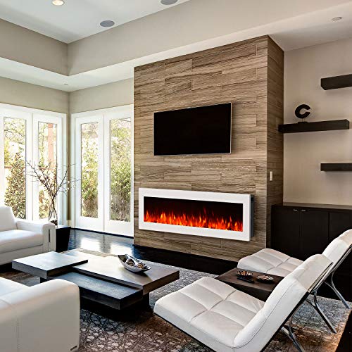 Gmhome 40 Inches Wall Mounted Electric Fireplace Freestanding