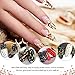 Teenitor 48 Boxes Nail Art Kit Including Nail Art Foil, Nail Art Glass Mirror Foil, Ice Mylar Shell Foil Slice, Japanese Nail Art Line Strips For 3D Nail Art Design 34 Colors