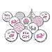 Pink and Gray Elephant Baby Girl Shower Favors Stickers (Set of 324)