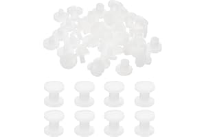 PATIKIL 5mm Chicago Screws, 20 Sets Plastic Chicago Screws Slotted Head Binding Post 5.5mm OD Screw Bolts Leather Rivets Fasteners Connectors White for Leather Belt Scrapbook Photo Albums