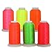 Neon Colors Polyester Embroidery Thread 6 Spool Set - Threadart