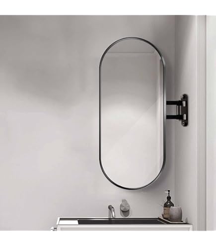 Amazon.com: Jcgly Bathroom Corner Oval Wall Mirror with Swinging