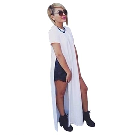 side split long maxi shirt