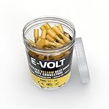100 PC Yellow Heat Shrink Butt Crimp Connectors: 12 10 Gauge Bulk Waterproof Electrical Terminals - Insulated AWG Automotive, Marine, Audio, and Industrial Grade. Hot Melt Adhesive Butt Splice