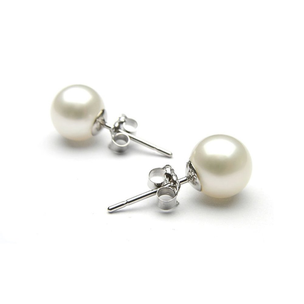 Women Earrings Sets AAAA Freshwater Pearl Earrings 8mm Silver Stud Earrings in Gift Box