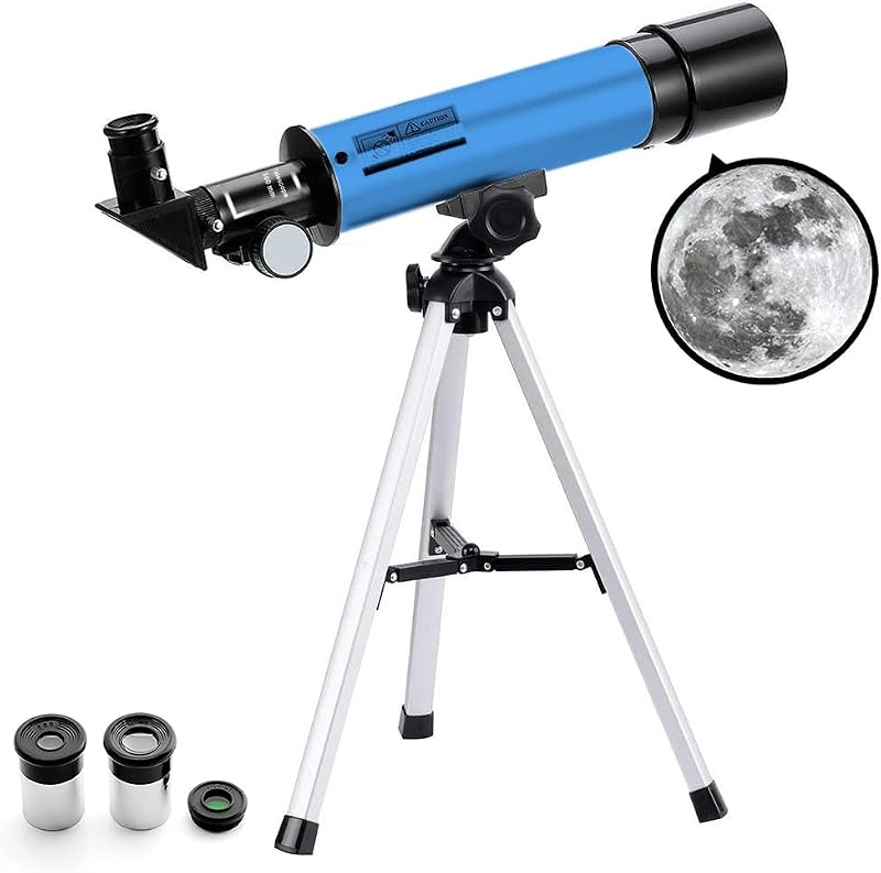 BESIMLI Telescope for Kids Beginners 50/360mm 90X Zoom Refractor with Tripod