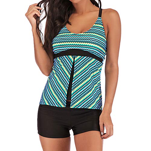 Caopixx Women's Swimwear Tankini Swimsuits for Women with Boyshorts Two Piece Bathing Suits Green