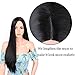 ENTRANCED STYLES Long Straight Black Wig Synthetic Wigs for Women Morticia Addams Wig Middle Part Heat Resistant Fiber 26inch