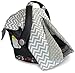 Kids N’ Such Peekaboo Baby Car Seat Cover Car Seat Canopy & Nursing Cover, Chevron/Gray Minky