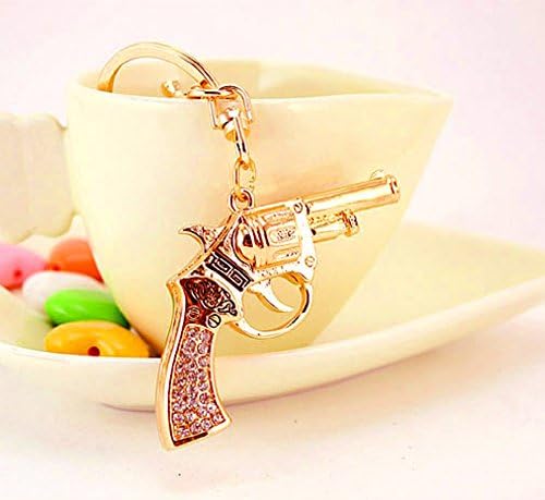 XmaSmile Pistol Style Crystal Keychain Fob Holder Bag Handbag Hook