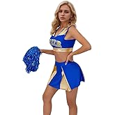 Khanda Womens Cheerleader Outfit Uniform Fancy Mini Skirt Set Cosplay Costume Halloween Sexy Cheerleader Costumes for Women
