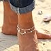 suphojshop Women Fashion Double Chain Ankle Anklet Bracelet Barefoot Sandal Beach Foot Gift