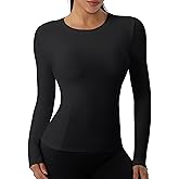 SPVISE Women's Compression Shirts Long Sleeve Crew Neck Slim Fitted Workout Gym Shirts Dry Fit Athletic Undershirt Basic Tops