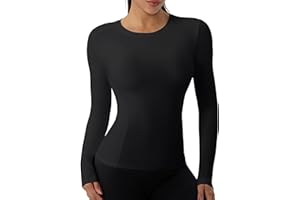 SPVISE Women's Compression Shirts Long Sleeve Crew Neck Slim Fitted Workout Gym Shirts Dry Fit Athletic Undershirt Basic Tops