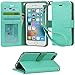Arae Case for iPhone 6s / iPhone 6, Premium PU Leather Wallet case [Wrist Strap] Flip Folio [Kickstand Feature] with ID&Credit Card Pockets for iPhone 6s / 6 4.7 inch (Green)