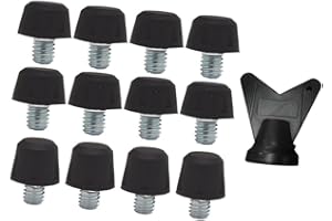 Milageto 12 Pieces Football Shoe Spikes Soccer Boot Cleats M6 Threaded Football Boot Studs Rugby Studs for Competition Traini