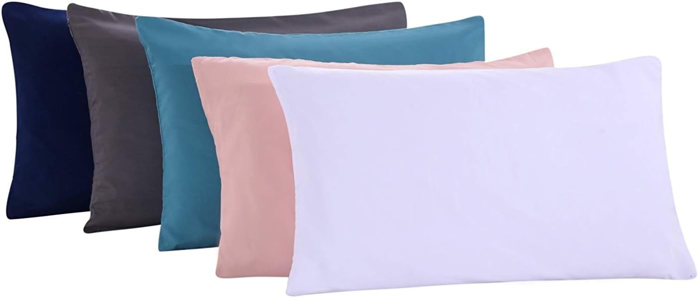 MOHAP Zippered Pillowcases 50X75 cm 4 Pack- Super Soft Breathable Brushed Microfiber Pillow Cases Cover for Hair and Skin Pink - Image 3