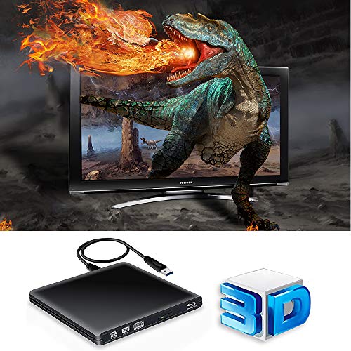 External Blu Ray DVD Drive 3D, USB 3.0 Typc C Portable Bluray DVD CD Optical Burner RW CD Row for MacBook OS Windows 7 8 10 PC iMac Laptop - Thumbnail 4