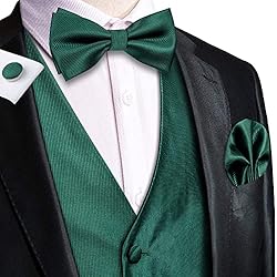 Hi-Tie Mens Suit Vest Bowtie Set Ties for Men V