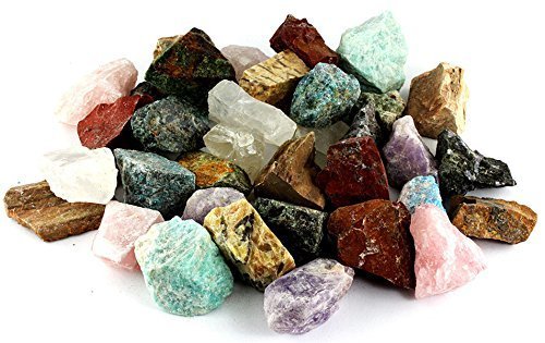 Crystal Allies Materials 1-Inch. Natural Raw Stones, for Cabbing, Cutting, Lapidary, Tumbling & Polishing and Reiki Crystal Healing, 12-Stone