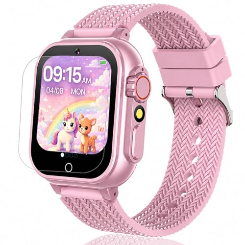 iCHOMKE Kids Smart Watch, Girls Boys Smartwatch with 26 Games Camera Video Recorder Player,Pedometer,Birthday Christmas Learning Toys Gifts For 4-10 Years Children (Pink)