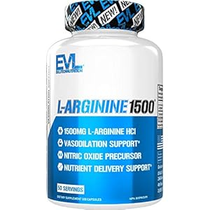 Evlution-Nutrition-L-Arginine-1500-mg-Ultra-Pure-Nitric-Oxide-Supplement-Muscle-Growth-and-Vascularity-Energy-Stamina-Powerful-NO-Booster-Essential-Amino-Acids-100-Capsules Evlution Nutrition L-Arginine 1500 mg, Ultra-Pure Nitric Oxide Supplement, Muscle Growth and Vascularity, Energy…