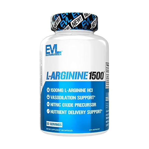 Evlution-Nutrition-L-Arginine-1500-mg-Ultra-Pure-Nitric-Oxide-Supplement-Muscle-Growth-and-Vascularity-Energy-Stamina-Powerful-NO-Booster-Essential-Amino-Acids-100-Capsules Evlution Nutrition L-Arginine 1500 mg, Ultra-Pure Nitric Oxide Supplement, Muscle Growth and Vascularity, Energy…