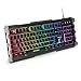 ENHANCE Infiltrate Membrane Gaming Keyboard - RGB Gaming Keyboard with Quiet Mechanical Feeling Keys - 7 Color LED + 9 Dynamic Effects, LED Sound Response - Spill Resistant with Metal Accents primary