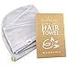 Evolatree Microfiber Hair Towel - Wet Hair Wrap Turbans - Rapid Dry, Anti Frizz Curly Hair Products - Quick Drying Cap, Plopping Tshirt Head Wraps for Women - Turban Hair Towels, Gym Salon Bath Shower (Glacier Gray)
