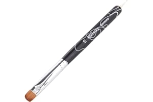 MOND'SUB French Manicure Brush - Two Way Nail Art Brush with Dotting Tool for Manicure Cuticle Clean Up - Professional Salon Quality, Nail Dotting Pen (16#, Black)