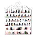 Dazone DIY Mounted 6 Shelf Nail Polish Wall Rack Organizer Holds 120 Bottles Nail Polish or Essential Oils (White)