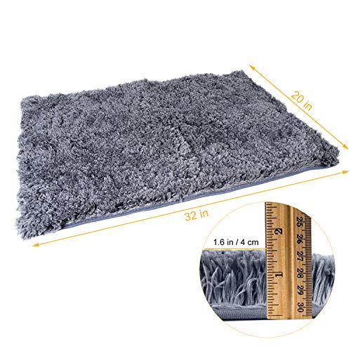 2 Luxury+Gray+Bathroom+Rugs+Shaggy