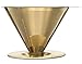ATHOMEY fswafa Osaka Titanium Coated Pour Over Coffee Dripper with Double Layered, Patent Paperless and Reusable Cone Shaped Filter Himeji-jo, w Stand, Gold
