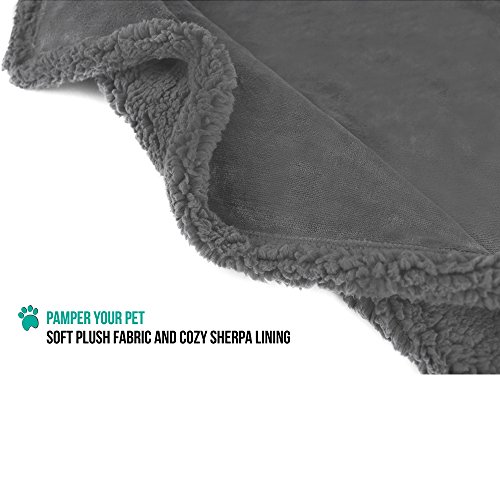 image for Premium Plush Sherpa Pet Blanket by PetAmi | Sized for Cats, Small Dog