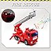 yoptote Fire Truck Fire Engine Toy Shoot Water with Sirens Lights & Sound Extending Ladder Truck Firefighter Car Rescue Play Vehicle Christmas Birthday Gift for 3 4 5 6 Years Old Girls Boys Todder Kid