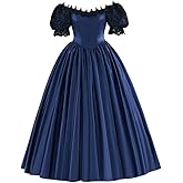 ZODICOS Women's Gothic Victorian Rococo Lace Dress Southern Belle Costume Civil War Colonial Ball Gown Dress