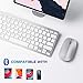 OMOTON Wireless Keyboard and Mouse Combo, Numeric Keypad/ Multimedia Shortcuts/ 3-Level Adjustable DPI, for Computer, PC, Desktop, Laptop with Windows System, Silver White