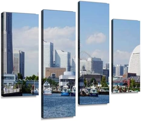 Amazon アートパネル 山下公園から望むみなとみらい地区横浜 みなとみらい 横浜港 観覧車 ランドマークタワー パシフィコ横浜 神奈川県 赤レンガ倉庫インテリア 絵画 壁掛け ポスター キャンバス 部屋飾り アート 壁キャンバス 壁飾り 壁キャンバス絵画 おしゃれ 北欧