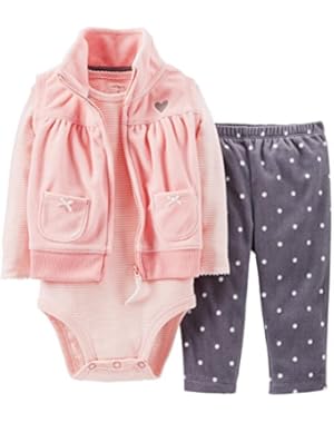 Baby Girls' 3 Piece Vest Set (Baby) - Pink - 3 Months