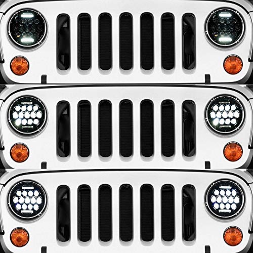Pair 7 Inch Round LED Headlights For 1975-1980 Chevrolet C10 Suburban/Chevy C20 / Chevrolet C30, Sealed Beam Bright Car/Truck Lighting Conversion Kit H6024 High-Low Beam DRL Lights - Thumbnail 3