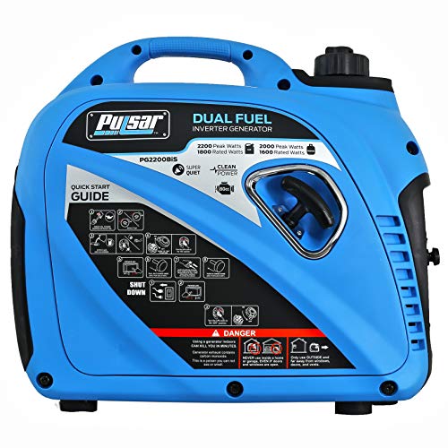 Pulsar 2,200W Portable Dual Fuel Quiet Inverter Generator with USB