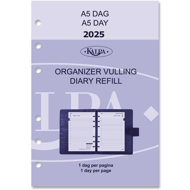 Kalpa 6201-24-25 A5 Agenda organzier 1 day per page Refills 2024 + 2025