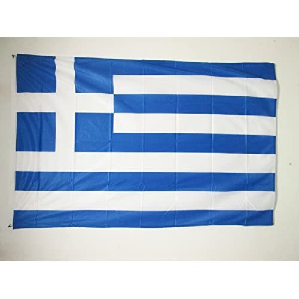 AZ FLAG - Greece Flag - 3x5 Ft - For Outdoor - Greek Banner Knitted Polyester with Two Plastic Rings - Fade Resistant - Vivid Colors - 3' x 5' Feet - 150x90 Cm
