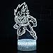 DGLighting Cartoon Shape 3D Optical Illusion Smart 7 Colors LED Night Light Table Lamp with USB Power Cable, for Dragon Ball Fans Gift (Vegeta)