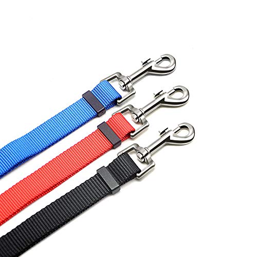 Wellbro 3 in 1 Durable Nylon Dog Leash with Padded Handle, Three- Way Pet Leash with a Coupler, Adjustable and Detachable, Lead for Small, Medium Dogs (Multi-Color)